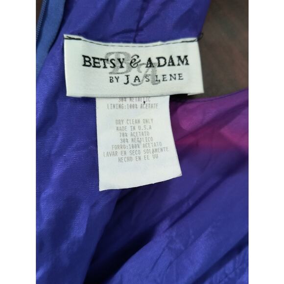 Vintage Y2K Betsy & Adam Formal Dress Women's Sz 10 Blue Sparkle Metallic Maxi - Picture 2 of 16